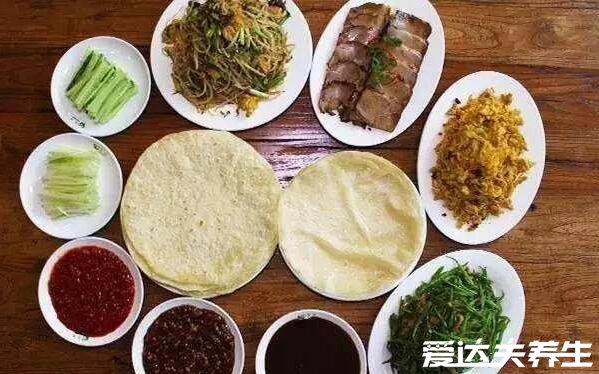 春餅八種配菜圖片，三葷三素加兩個調(diào)味菜是最佳搭配