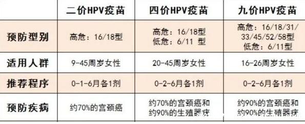 hpv疫苗適合什么年齡，三種疫苗適用年齡不同( 附二價(jià)四價(jià)九價(jià)區(qū)別)